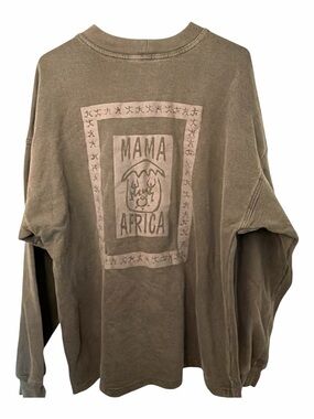 Mama Africa Black Heathered Oversized Graphic Sweatshirt